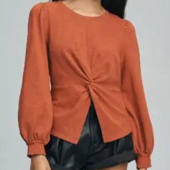 Anthropologie Pilcro Women's Twist Front Sweatshirt Top Copper Size XS - Picture 11 of 11